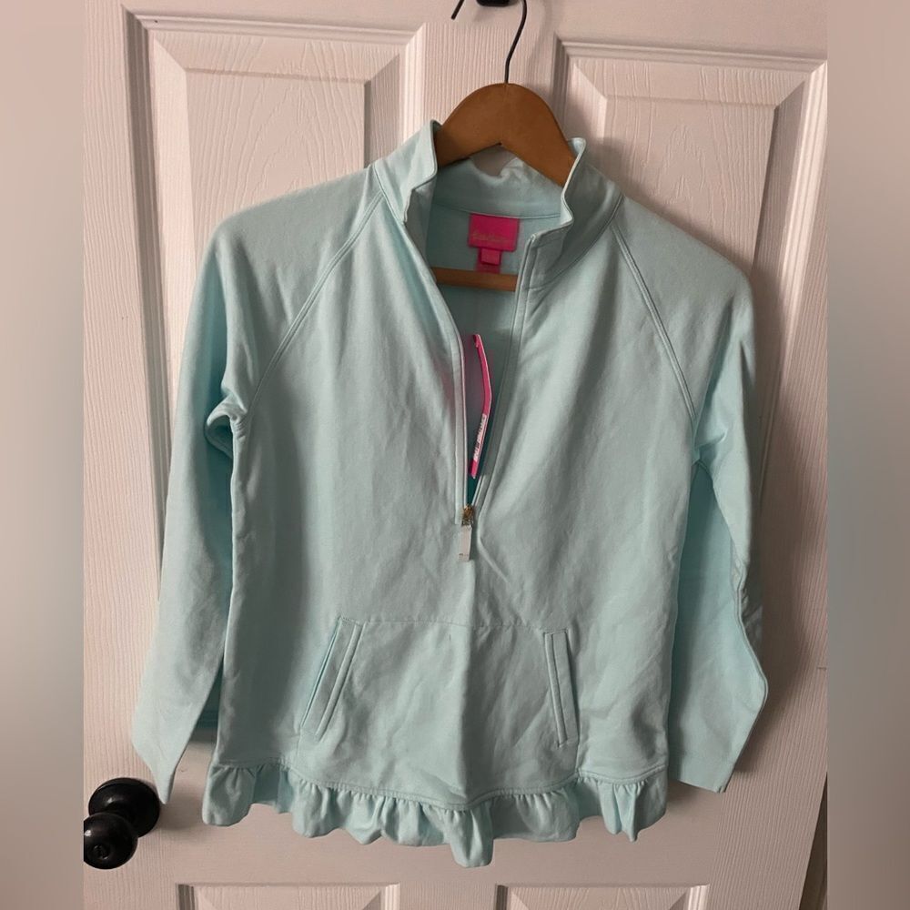 🆕 Lilly Pulitzer Mini Killian Popover Girls Size XL 12-14 Whisper Blue
